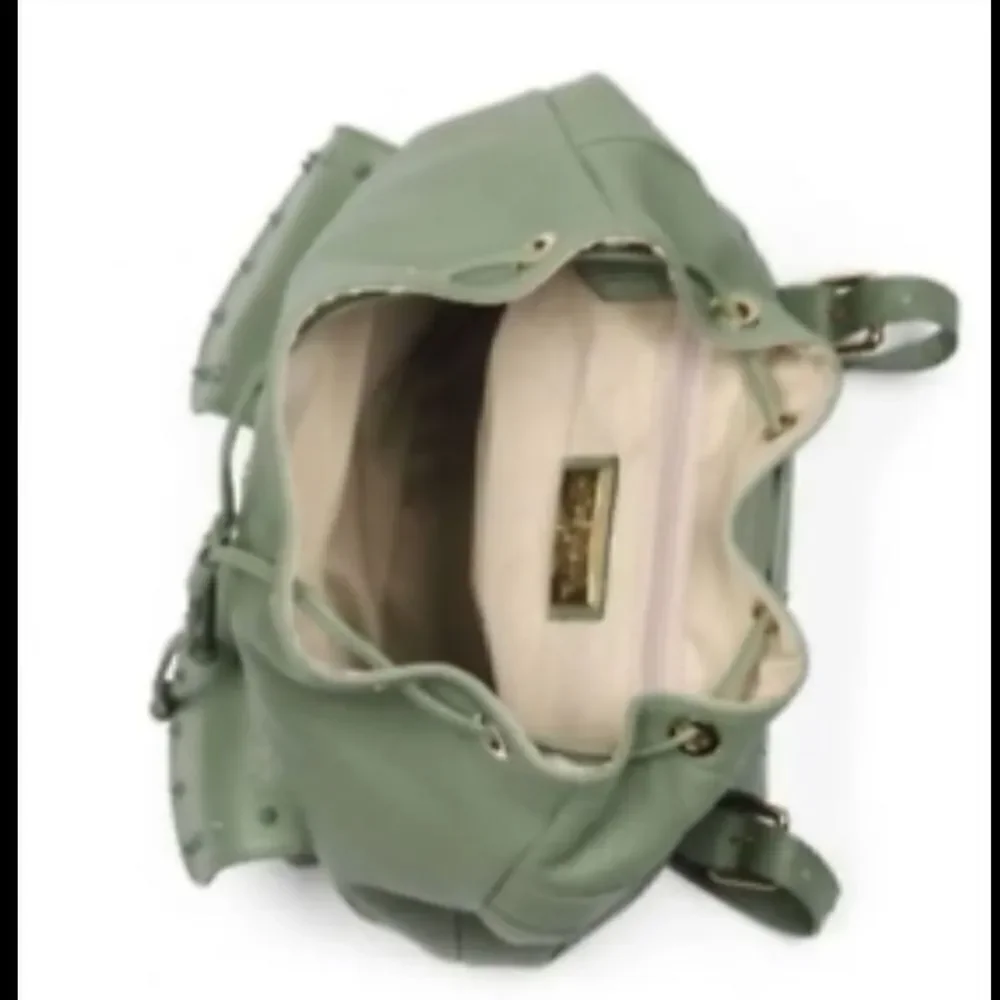 NWT Valentino Backpack Rockstud Green Leather Authentic